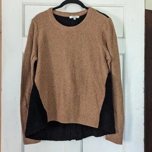 Madewell Colorblock Sweater with Zip-back Tan and Black Size L